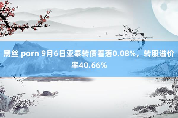 黑丝 porn 9月6日亚泰转债着落0.08%，转股溢价率40.66%