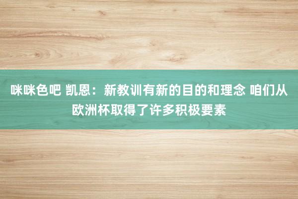 咪咪色吧 凯恩：新教训有新的目的和理念 咱们从欧洲杯取得了许多积极要素