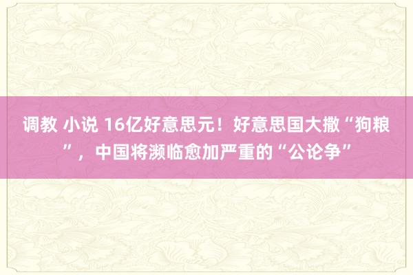 调教 小说 16亿好意思元！好意思国大撒“狗粮”，中国将濒临愈加严重的“公论争”