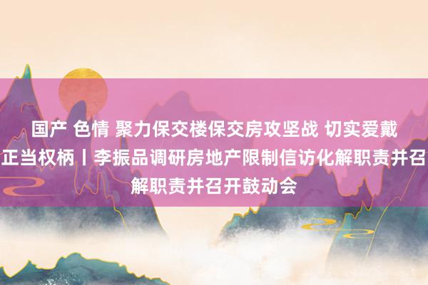 国产 色情 聚力保交楼保交房攻坚战 切实爱戴购房公共正当权柄丨李振品调研房地产限制信访化解职责并召开鼓动会