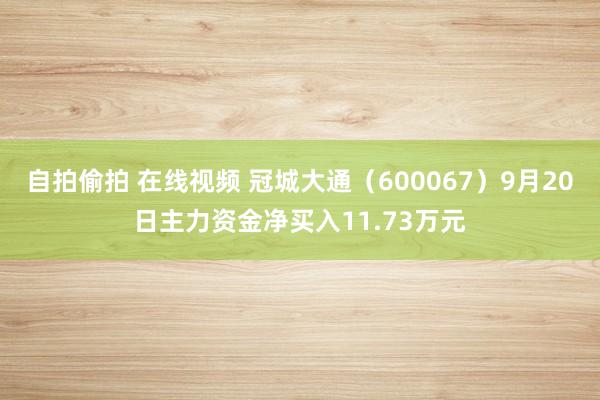 自拍偷拍 在线视频 冠城大通（600067）9月20日主力资金净买入11.73万元