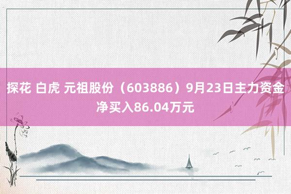 探花 白虎 元祖股份（603886）9月23日主力资金净买入86.04万元