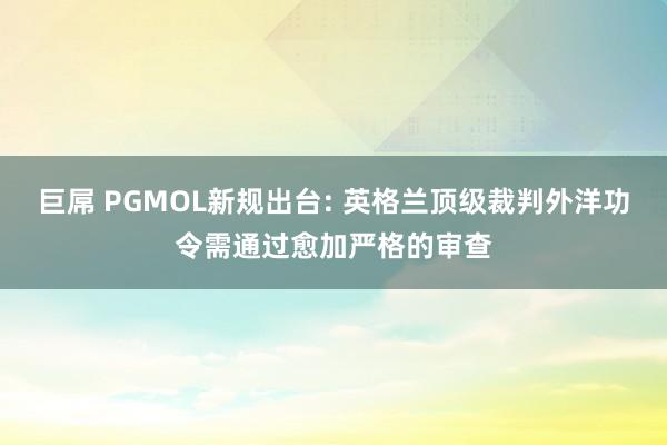 巨屌 PGMOL新规出台: 英格兰顶级裁判外洋功令需通过愈加严格的审查