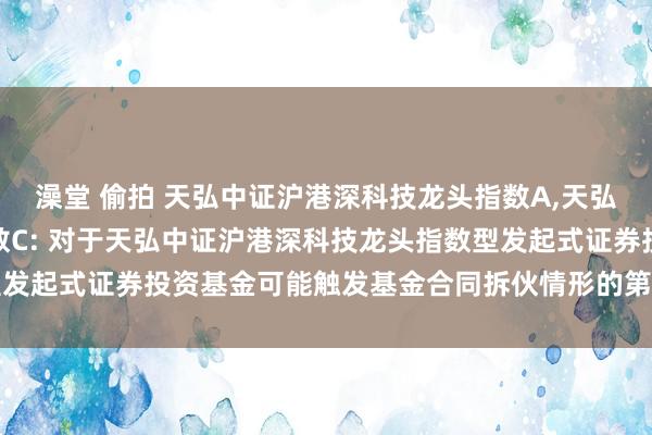 澡堂 偷拍 天弘中证沪港深科技龙头指数A，天弘中证沪港深科技龙头指数C: 对于天弘中证沪港深科技龙头指数型发起式证券投资基金可能触发基金合同拆伙情形的第一次指示性公告