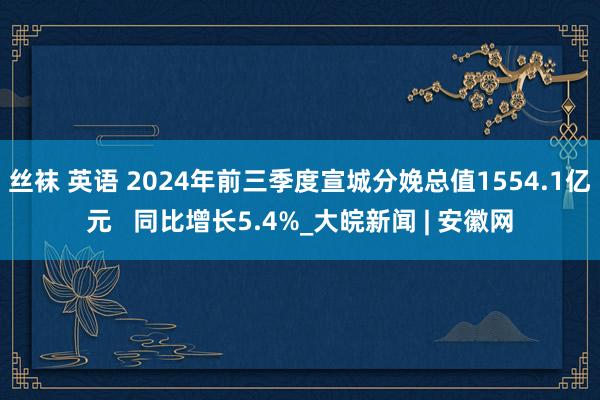 丝袜 英语 2024年前三季度宣城分娩总值1554.1亿元   同比增长5.4%_大皖新闻 | 安徽网