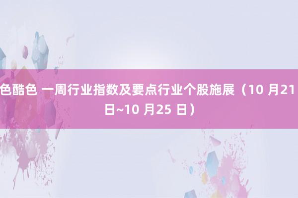 色酷色 一周行业指数及要点行业个股施展（10 月21 日~10 月25 日）