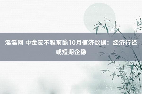 淫淫网 中金宏不雅前瞻10月信济数据：经济行径或短期企稳